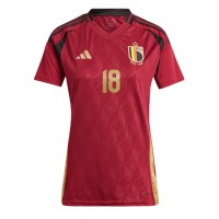 Belgicko Orel Mangala #18 Domáci Ženy futbalový dres ME 2024 Krátky Rukáv